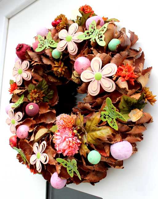  spring wreath with flowers and butterflies jewelry 