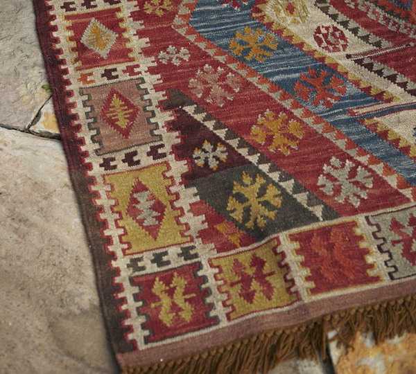 colorful kilims with geometric pattern