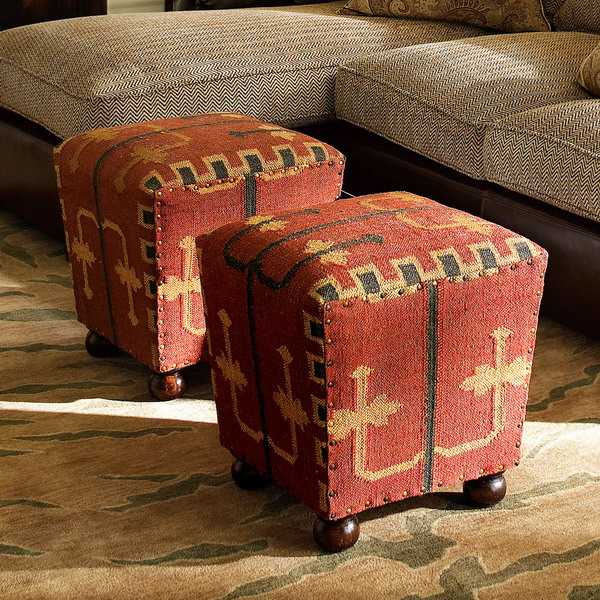 stool with Kilim Upholstery Fabrics