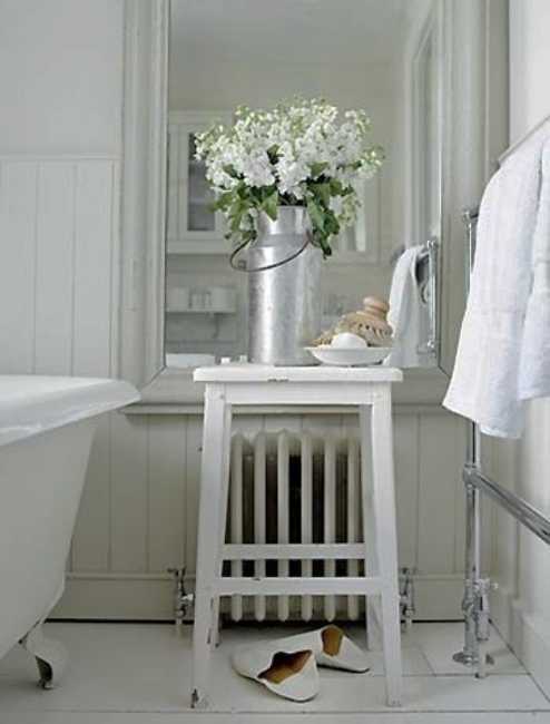 Colorful Bathroom Decorating with Flowers Adds Luxury to Large or Small