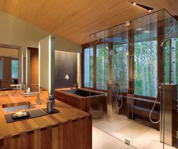  glass shower and bathtub Japanese-style 