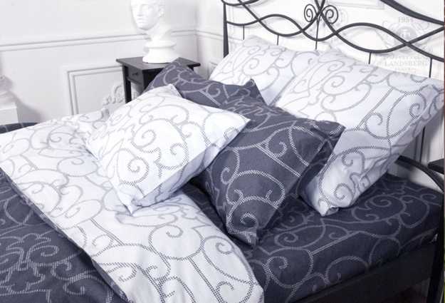 gray and white bedding set