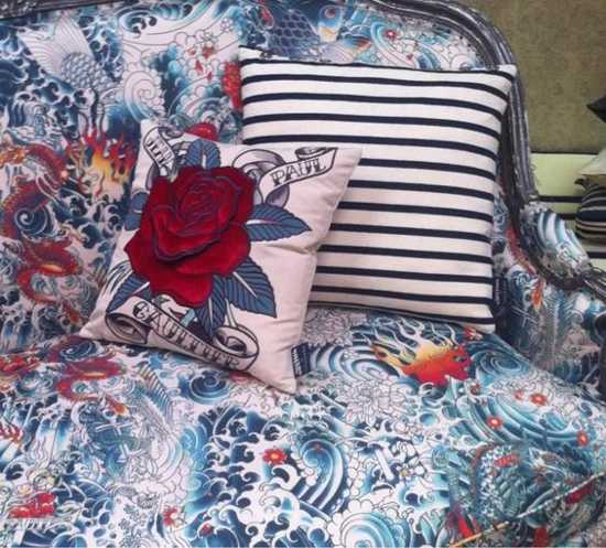  modern upholstery fabrics in white and blue colors 