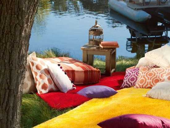 modern home textiles and fabrics in bright colors