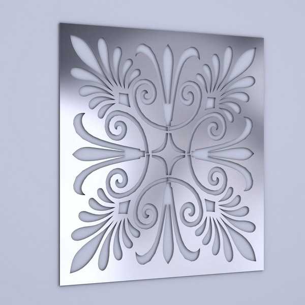 modern wall mirror with carved design