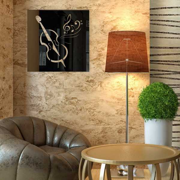 decorative wall mirror with violin