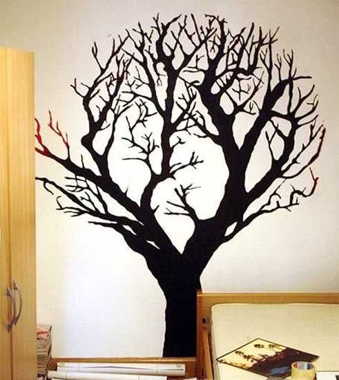 black tree on the wall