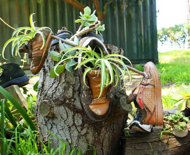 old shoes with flowers