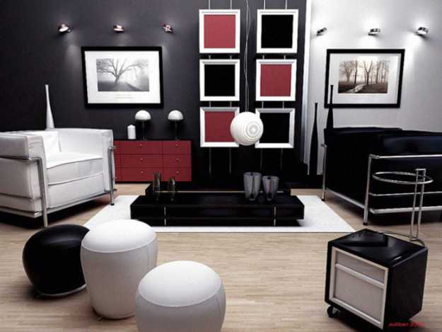 black and red wall decor