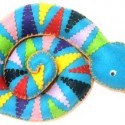 colorful snake of felt fabrics