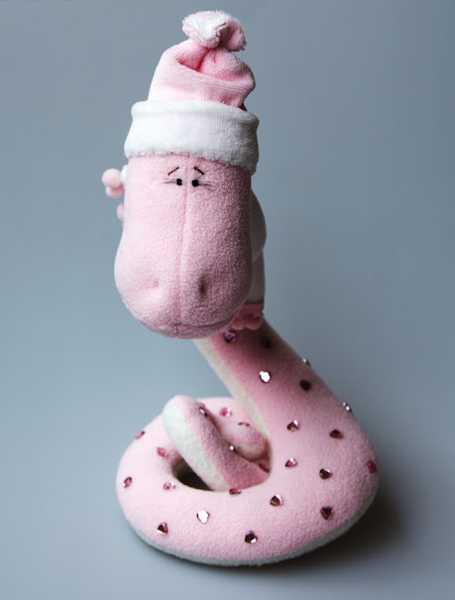 pink snakes nade from fleece fabric