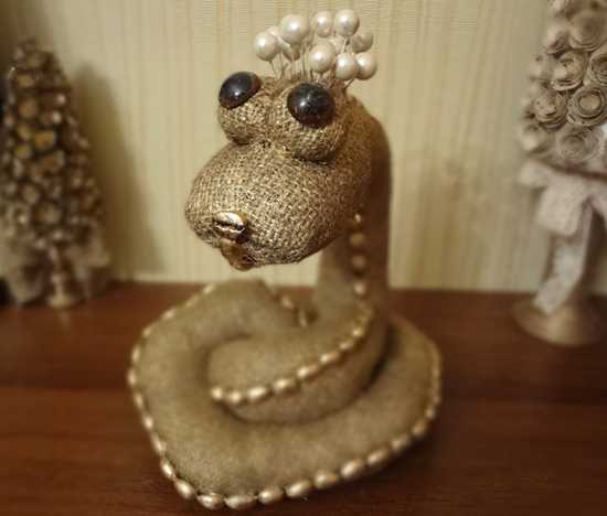  snake made with burlap fabric , home textiles 