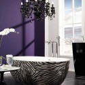 zebra bath and purple wall color for bathroom decoration