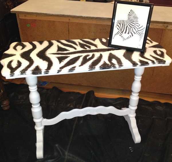 table paint ideas, zebra print