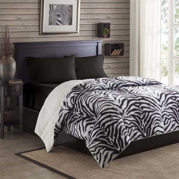 modern bedroom decorating with zebra pattern