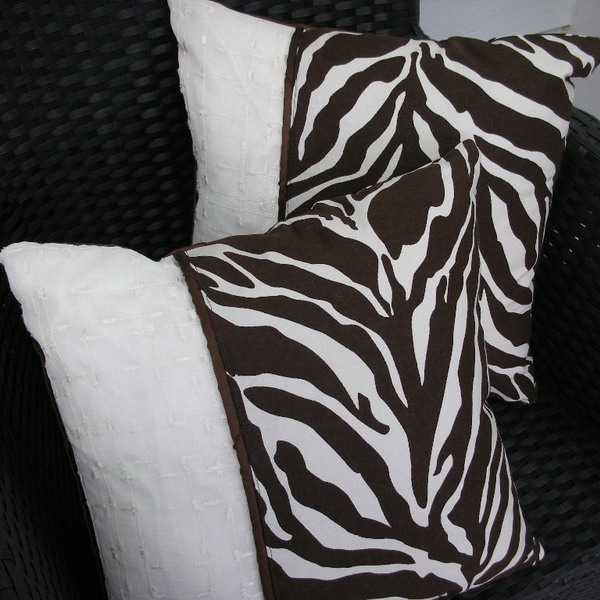 Zebra fabric printing on decorative pillow