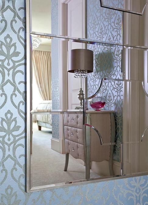 Light blue bedroom decorated in a classic Style
