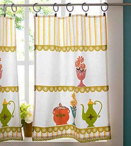 country style kitchen curtains in bright colors