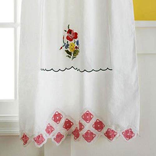 country-style widnow curtains with embroidery