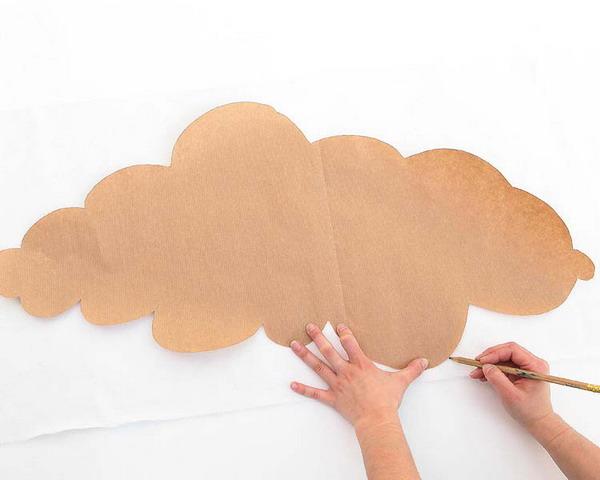 white cloth cloud decoration