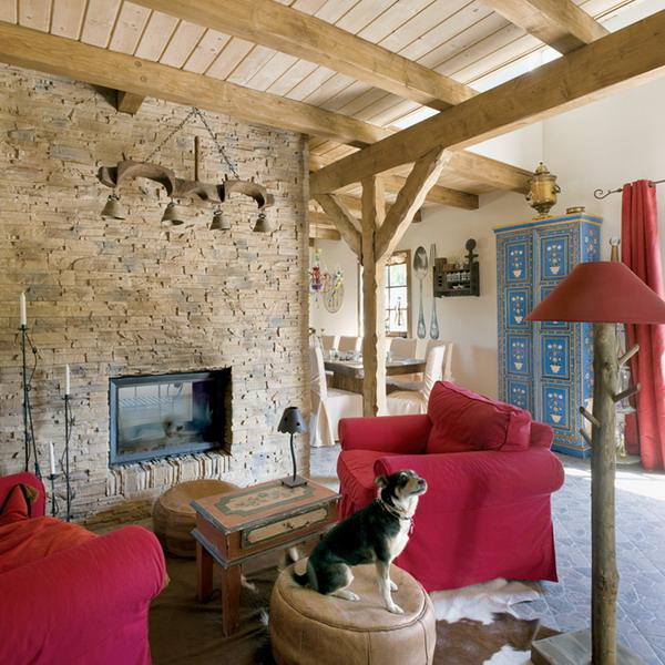 French country decor with red accents