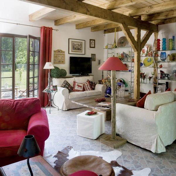 French country decor with red accents