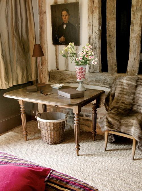 vintage furniture and storage basket