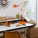 Orange desk lamp, home office decor