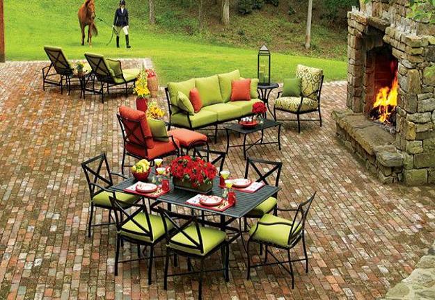 dining and seating area with fireplace