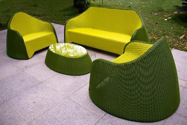 green outdoor furniture