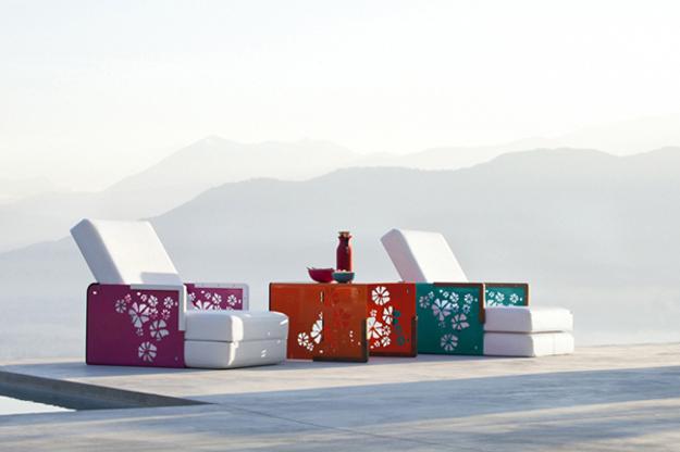 modern outdoor chairs in different colors
