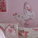 pink wall paint and white home textiles with pink flowers, butterflies Decorate Your Wall