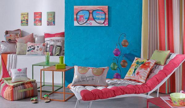 Summer Home Decor bright blue and pink color combination for festive spring and Summer Home Decor bright blue and pink color combination for festive spring and