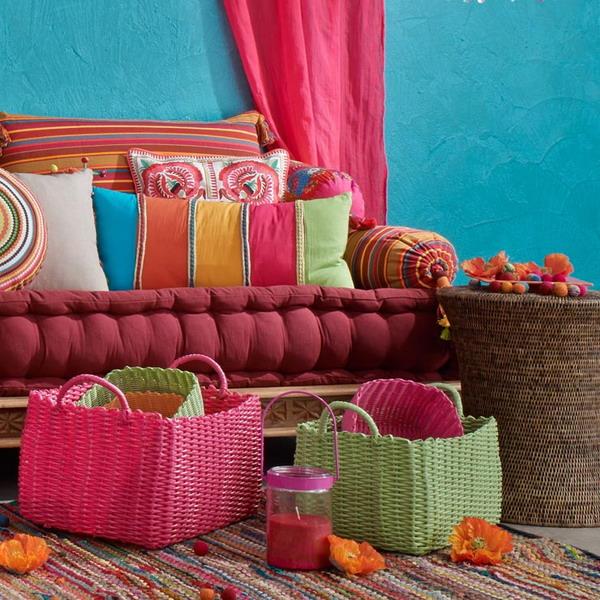 home textiles, blue and pink color combination with Rainbow Accessories