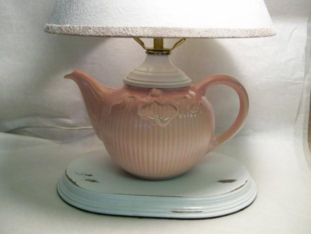 table lamps made with tea cups and pots