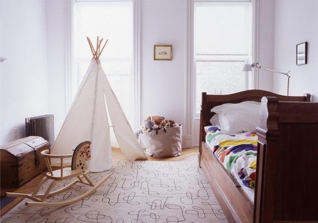 white tipi light curtains for children room decorating