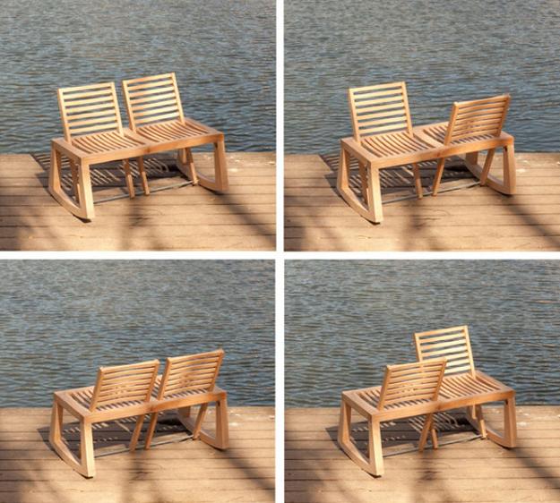  Garden furniture, wooden bench 