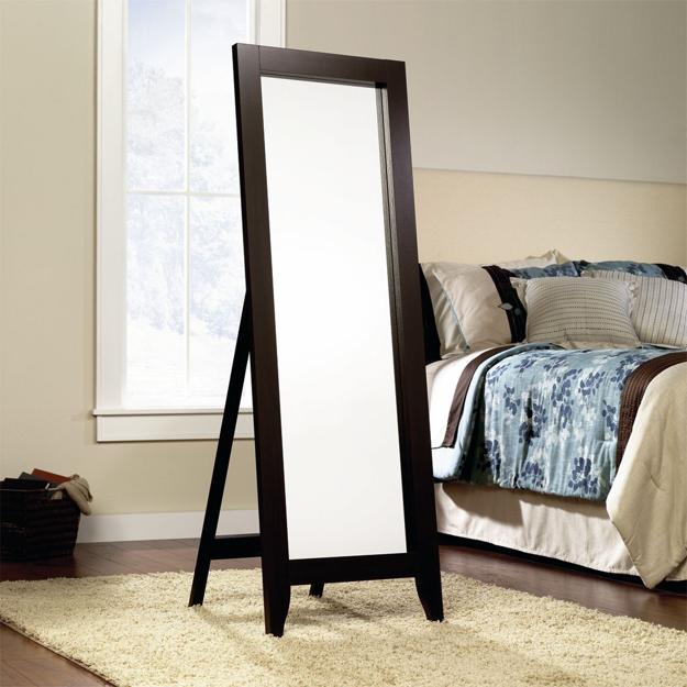 Modern bedroom decorating ideas, square shaped framed wall mirrors