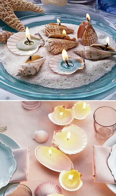 Shell table centerpiece ideas and sea shell handicrafts