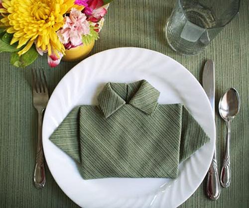 Shirt fold napkins Idea