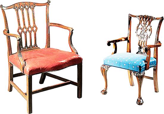 antique wooden furniture in Chippendale style