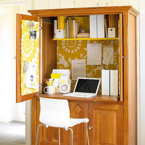 shelving and storage furniture decoration with modern wallpaper