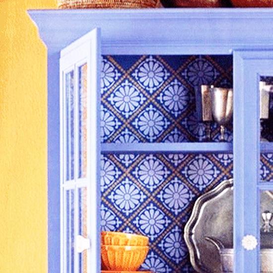 shelving and storage furniture decoration with modern wallpaper