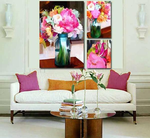home decoration with paintings in various styles