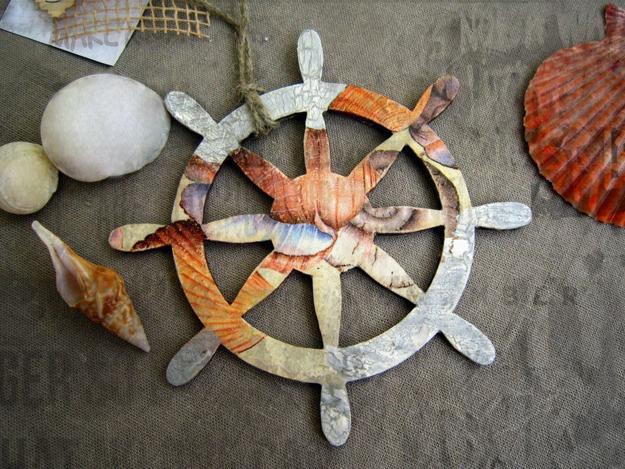 Interior Design with nautical decor accessories Ship wheel