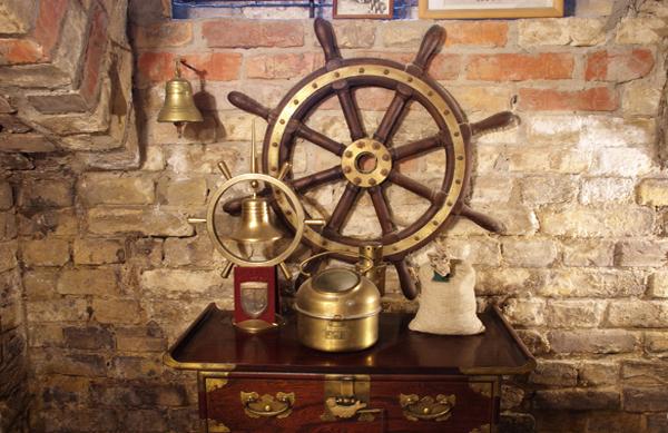 Interior Design with nautical decor accessories Ship wheel