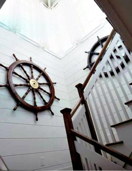 Interior Design with nautical decor accessories Ship wheel