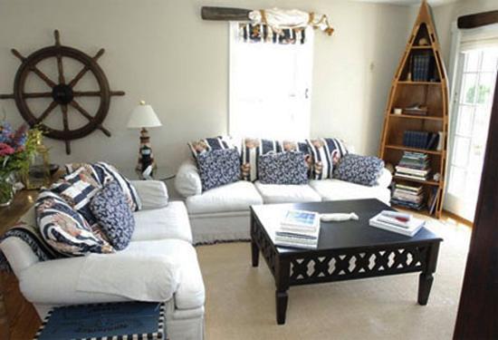 Interior Design with nautical decor accessories Ship wheel