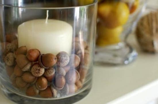  autumn decoration with acorns fall craft ideas for table decorations 