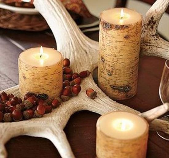 autumn decoration with acorns fall craft ideas for table decorations